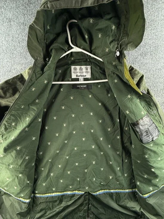 Barbour Updrift Lightweight 4oz Wax Waxed Jacket Women Full Zip Green Hooded 6 - Picture 11 of 16